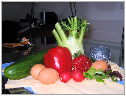 Fresh produce from the Sunday morning market in Limours, France.